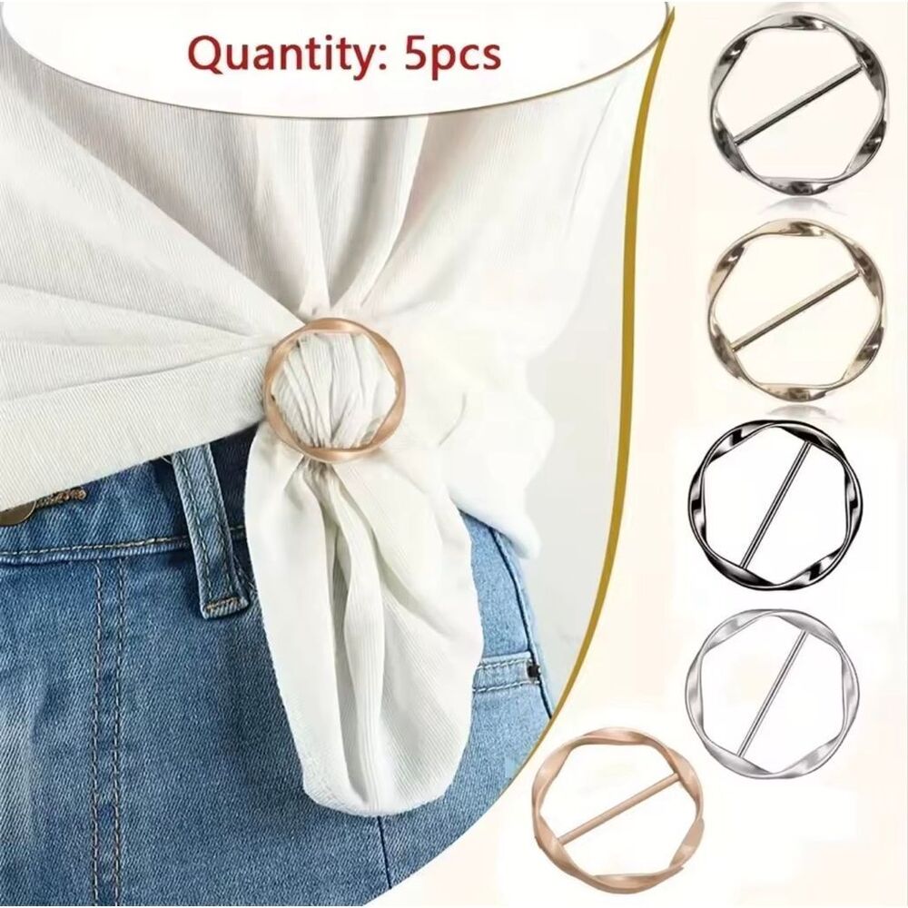 Set of 5 Scarf Rings Metal Scarf Clips Buckles Minimalist Scarf Holder Set